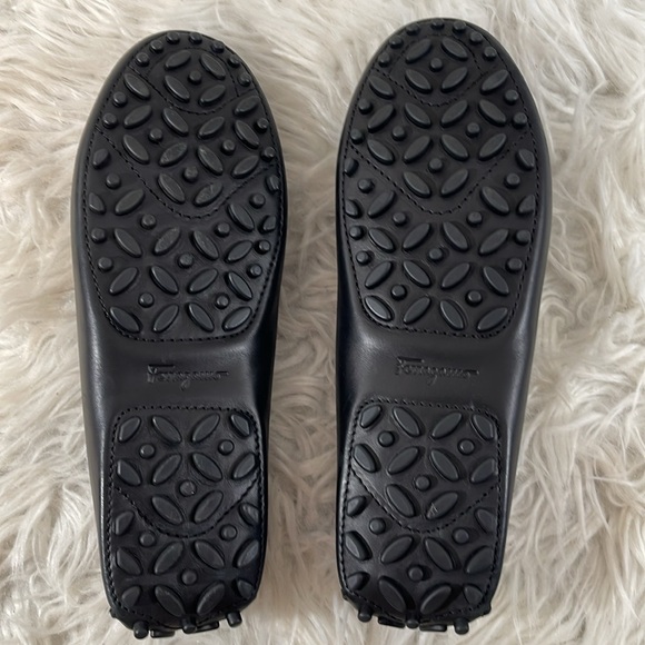 SALVATORE FERRAGAMO Black Suede Leather Slip On Griotte Driving Loafer Size 6.5M - Picture 13 of 16